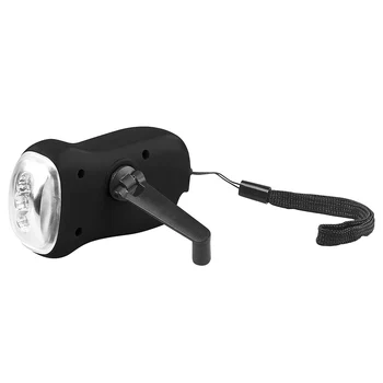 

Emergency Charger Flashlight Hand Crank Generator Wind Up Solar Dynamo Powered Charger 3 LED Manual Flashlight Household