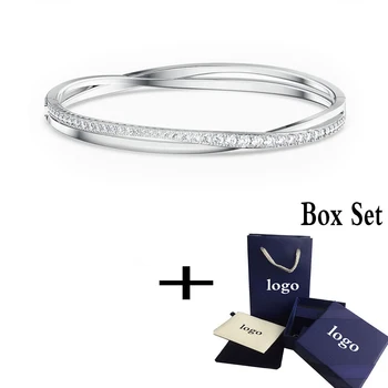 

High quality SWA Jewelry TWIST ROWS bracelet spiral element ornaments low-key gorgeous simple bracelet female bracelet 5572725