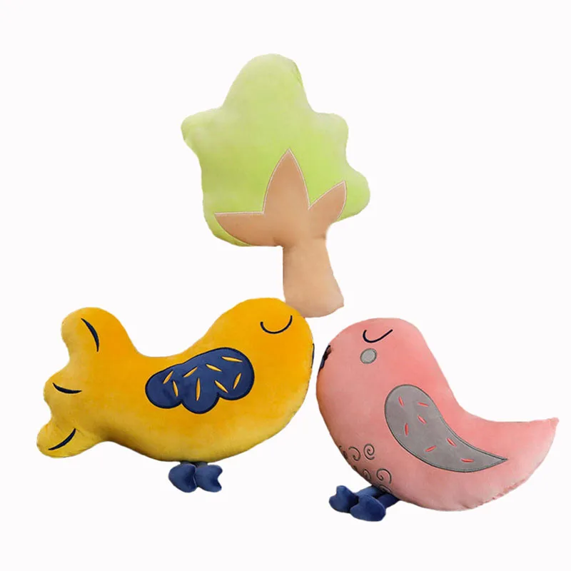 

Nordic Style Soft Bird Plush Toys Stuffed Tree Back Cushion Slepping Pillow for Kids Xmas/Birthday Gift Home Decoration dropship
