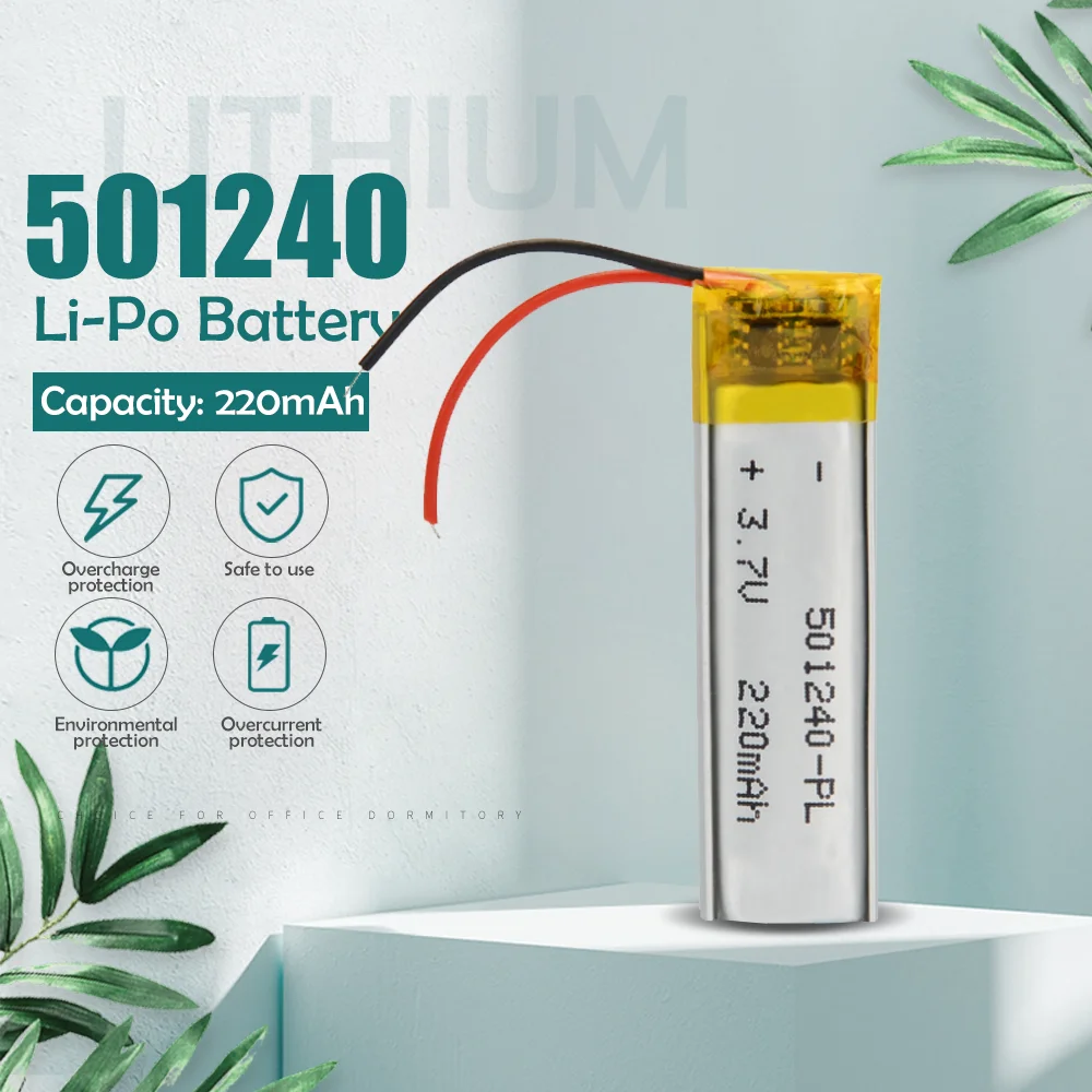 Литий полимерная аккумуляторная батарея 3 7 в 220 мАч 501240 051240 для MP3 MP4 GPS Bluetooth
