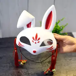 Маскарадная маска с кроликом для рождественской вечеринки закрывает половину лица подарок маска в китайском стиле с кисточками и