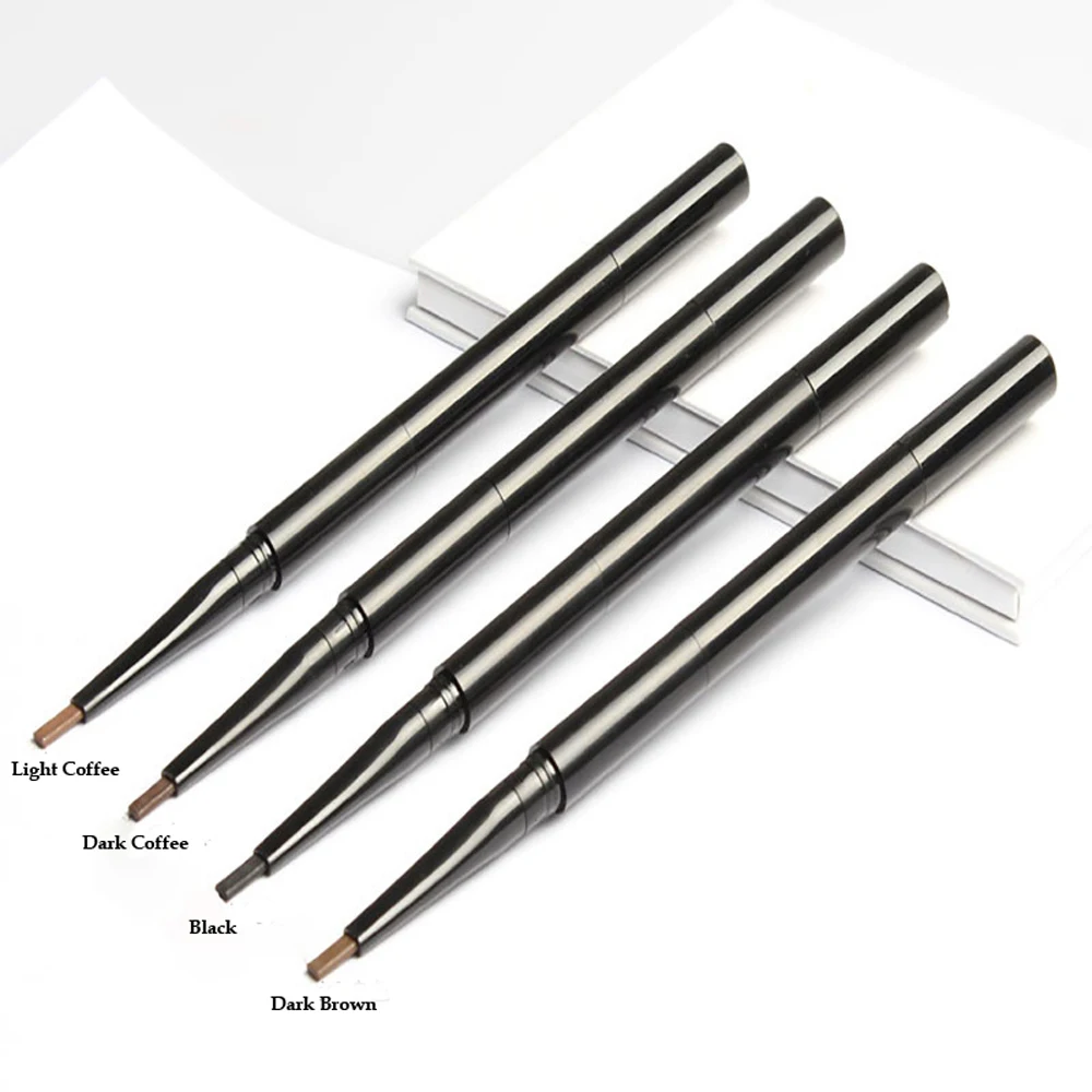 3in1 vegan oem eyebrow pencil private label black waterproof eyebrow pen with brush makeup custom no logo low moq