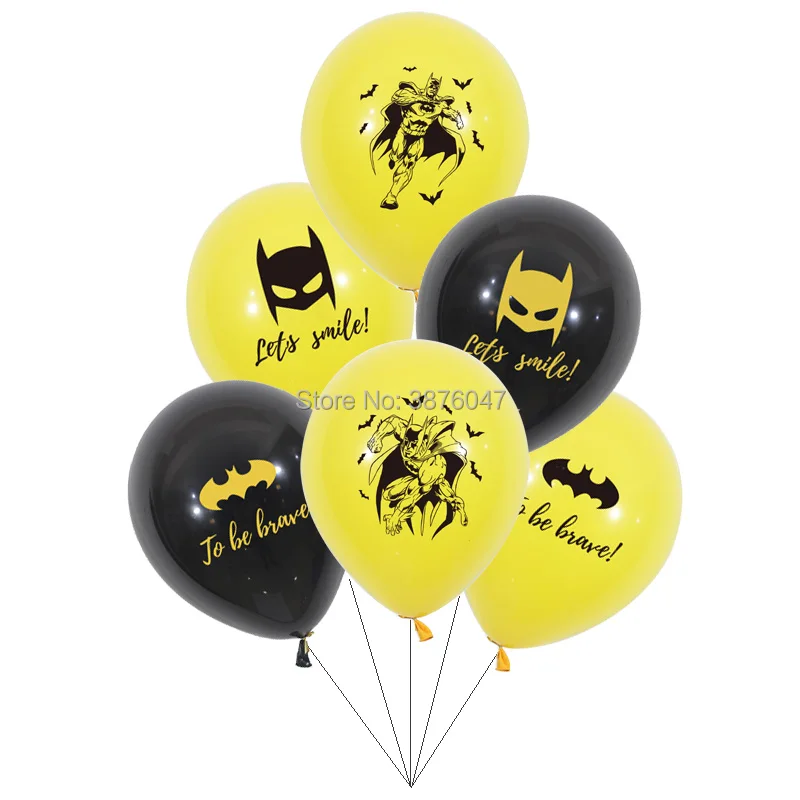 Lote de 12 globos de batman para niños, Superhéroes, decoraciones para  fiesta de cumpleaños, globo impreso de batman de feliz cumpleaños -  AliExpress