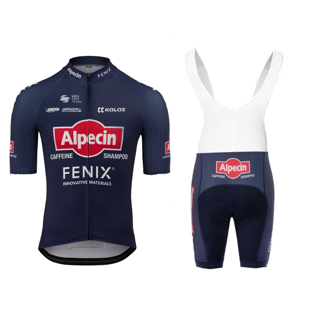 

Alpecin FENIX Men-Cycling-Short sleeve jerseys bib shorts gel thick pad riding clothing cycwear ciclismo hombre 2020 bike suit