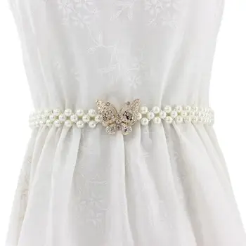

Pearls Wedding Belt Waist Chain Rhinestones Bridal Belt Wedding Dress Belt for Bridal Bridesmaids Wedding Dress Accessories