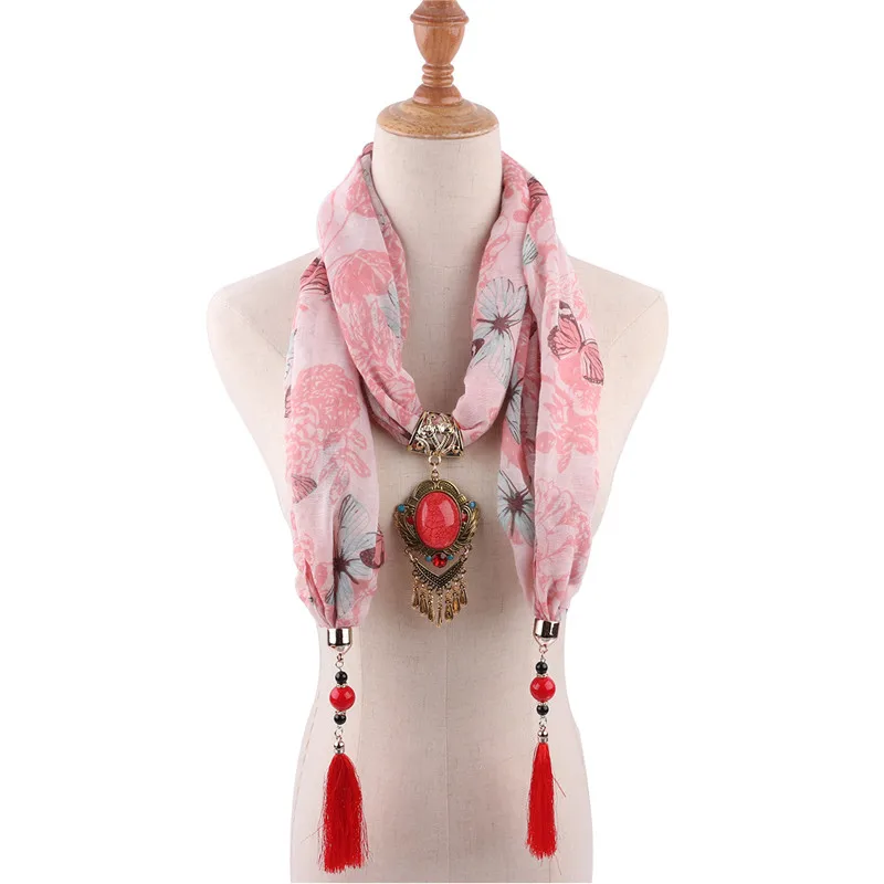 RUNMEIFA ювелирное ожерелье с подвеской в виде капли воды шарф женский богемский шейный платок Foulard Femme аксессуары хиджаб магазины - Цвет: 4
