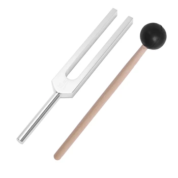 

Aluminum alloy + wood Tuning Fork Chakra Hammer Ball Diagnostic 528HZ With Mallet Set Nervous System Testing Tuning Fork Health