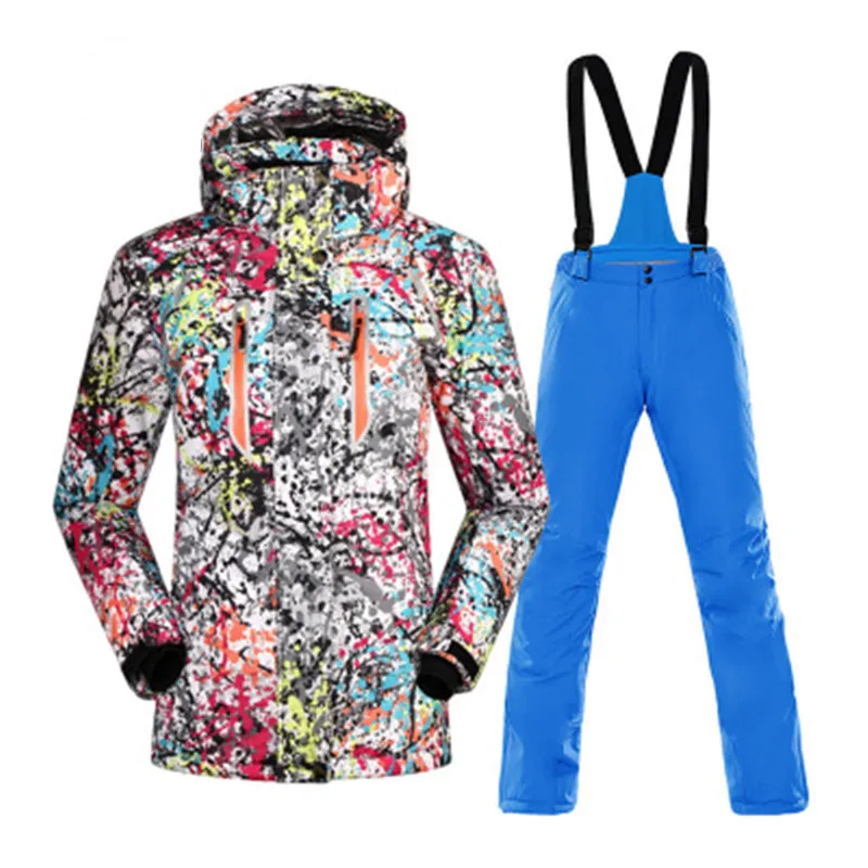 Новинка, зимний теплый лыжный костюм для женщин, Брендовая женская лыжная куртка и штаны, водонепроницаемый дышащий Лыжный костюм для катания на лыжах и сноуборде, куртка