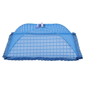 

Set of 1 Square Mesh Sn Umbrella Food Cover Net Tents Reusable and Folding 72x51cm for Picnic/BBQ - Keep Out Flies, Bugs, Mo