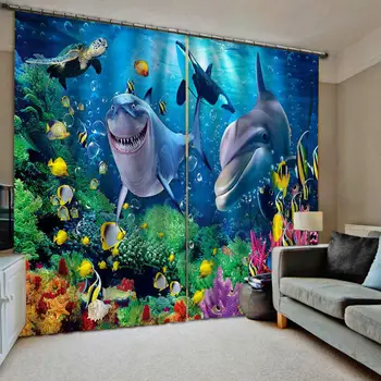 

Custom Cartoon Windows Curtains Thin for Living Room Bedroom Decorative Kitchen Curtains for Kids Drapes Treatments Dropship