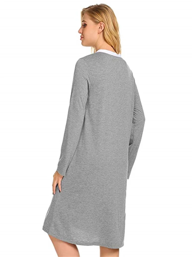 New Spring and Autumn V-collar Color long-sleeved dress jacket for feeding nursing dresses breastfeeding  for pregnant women