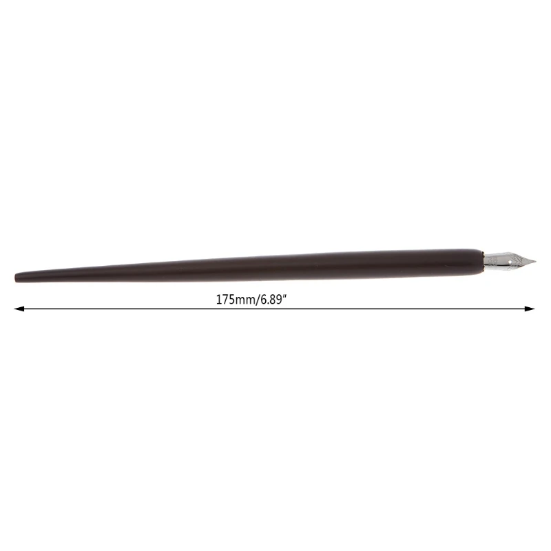 Wood English Calligraphy Pen Copperplate Script Oblique Dip Pen Holder + 5 Nib 87HD