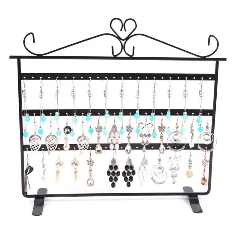 

Hot Sale, Vintage Elegant Beautiful 72 Holes Metal Earring Necklace Display Holder Jewelry Stand Rack Organizer