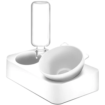 

Double Cat Dog Bowls Elevated Pet Food Water Bowl Raised Elevated Adjustable Height 20 Degree Tilt Design Neck Guard Stand