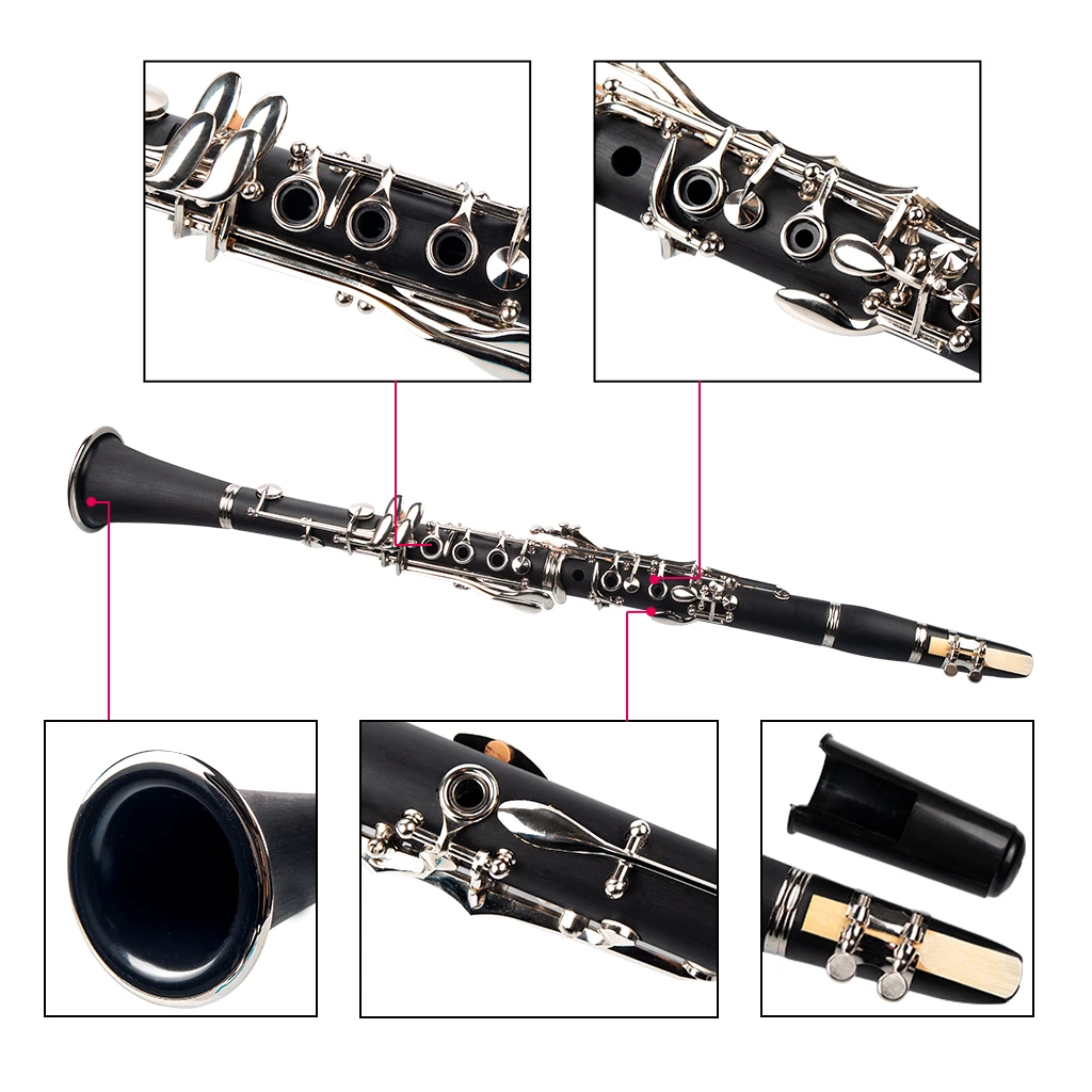 CANNA Strumento per clarinetto con bastoncino per canna da pulizia per flauto in legno 