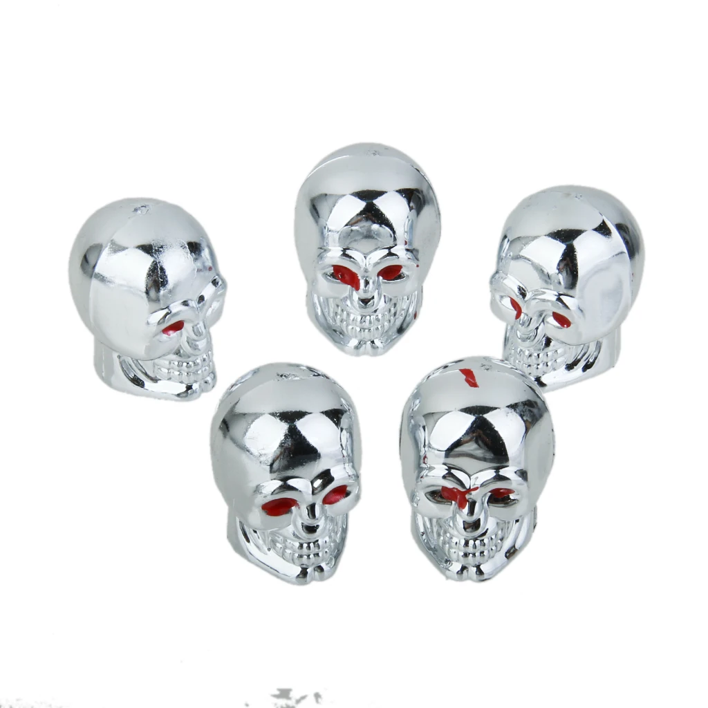 5x Skull Tire Tyre Wheel Car Auto Motocycle Valves Caps Dust Stem Cover
