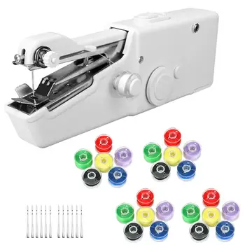 

Portable Handheld Sewing Machine & Sewing Kits Quick Stitch Sew Needlework Cordless Clothes Fabrics Electric Sewing Machine set