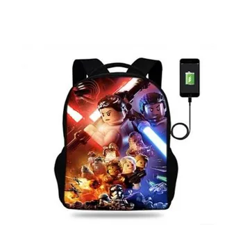 

17inch legok star wars Print Backpack Mens USB Charge Rucksack For Teenager Boys&Girls School Bags Laptop Daily Backpacks