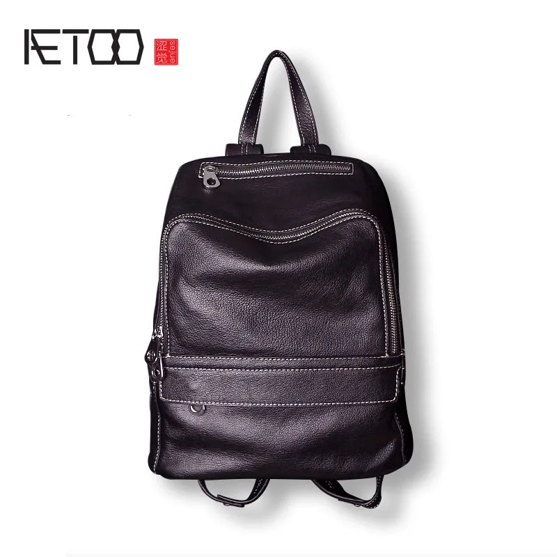 

BJYL Shoulder bag female new large capacity first layer leather leather goods wild large backpack