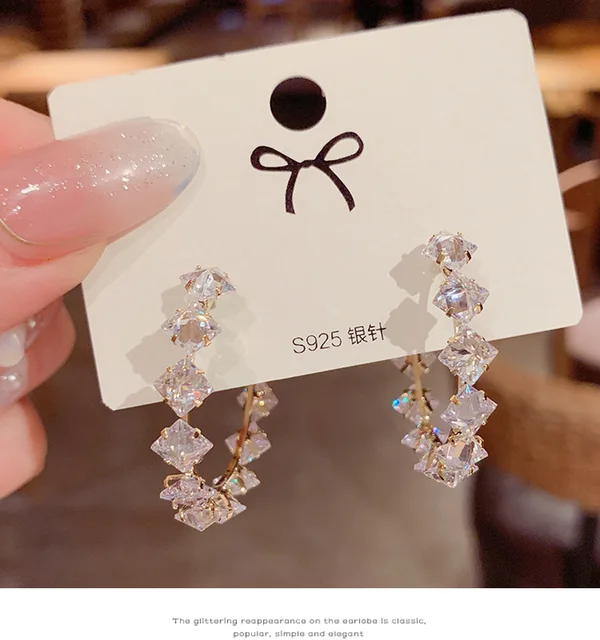 Fashion Korean Earrings for Women Exquisite Luxury Shiny