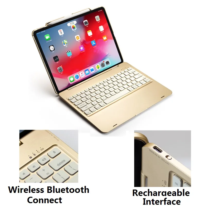 Folio светодиодный чехол с подсветкой для iPad Pro 12,9 чехол-карандаш с клавиатурой беспроводной Blutooth для iPad Pro 12,9 дюйм чехол для клавиатуры