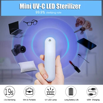 

Portable UV Light Sterilizer Handheld Disinfection Stick Rechargeable UVC Sanitizer Lamp Toilet UV Light Makeup Brush Cleaner
