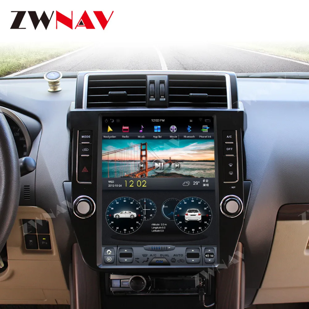 Clearance Android 9.0 Tesla style Car GPS Navigation For TOYOTA Land Cruiser Prado 150 2014-2017 headunit multimedia radio tape recorder 1