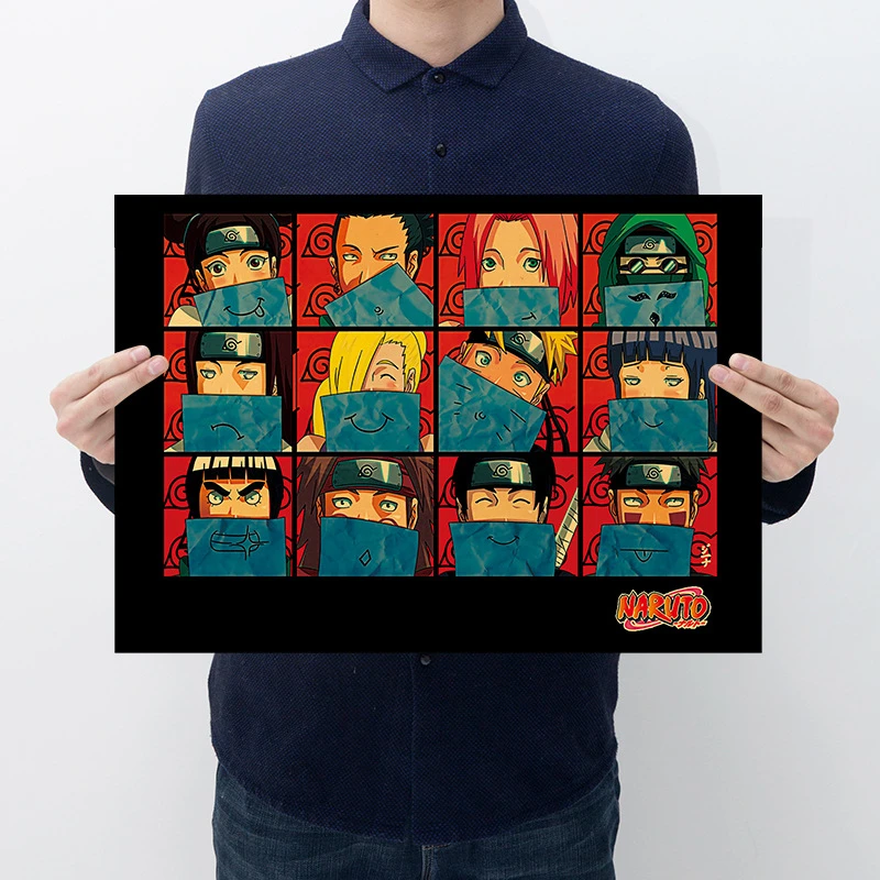 Style22 Classic Naruto Figure Sasuke Pain Neji Painting Anime Poster Vintage Decoracion Wall Art Kraft Paper Posters Wall Stickers - Цвет: Style22