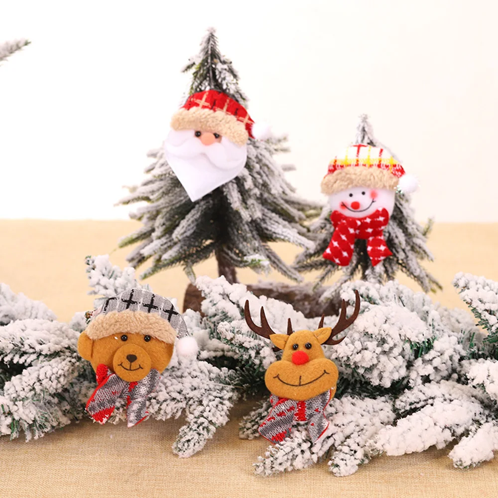 

Fabric Doll Pendant For Christmas Tree Decoration Santa Snowman Elk Bear Christmas Widget Decorations Patterns Random Delivery