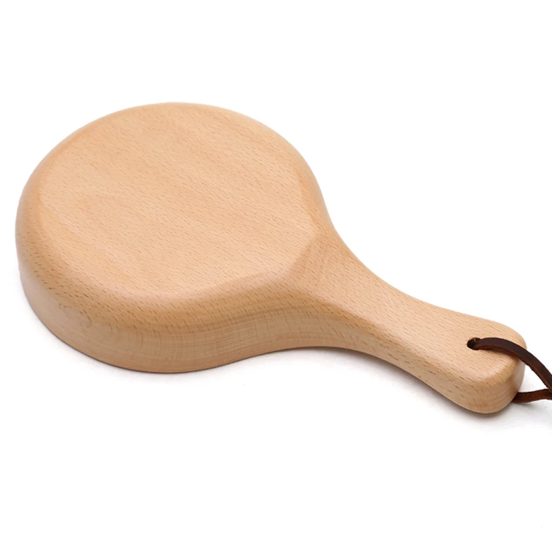 Japanese Style Long Handled Wooden Salad Bowl Wood Large Fruit Pickles Serving Bowl Plate Food Container Kitchen Wooden Utensils (12)