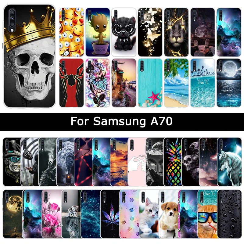 

Soft TPU Silicone Case For Samsung Galaxy A70 A 70 Cartoon Painting Cover Luxury Protective Cases Phone Shells Fundas Coque Capa