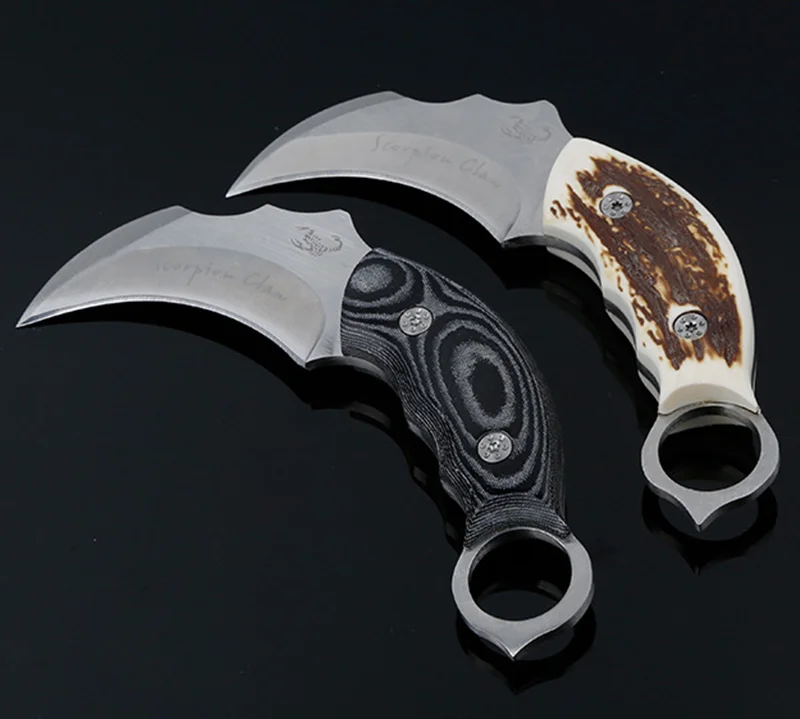 HS Инструменты Открытый Нож Karambit охотничьи ножи инструмент для кемпинга выживания тактический нож из нержавеющей стали нож для когтей скорпиона
