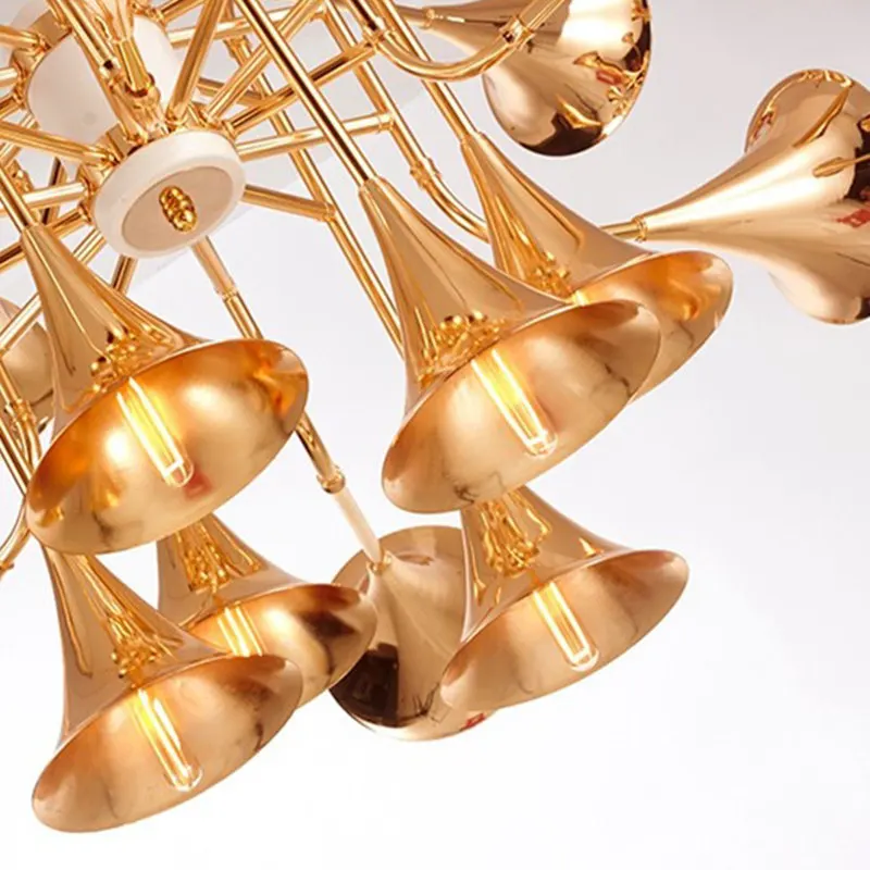 Chifre de Ouro Nórdico Pingente Luzes Sala Estar Restaurante Decoração Delicioso Lustre Pendente Moderno Designer Chifre Lâmpadas Penduradas 4 designer chifre lâmpadas penduradas