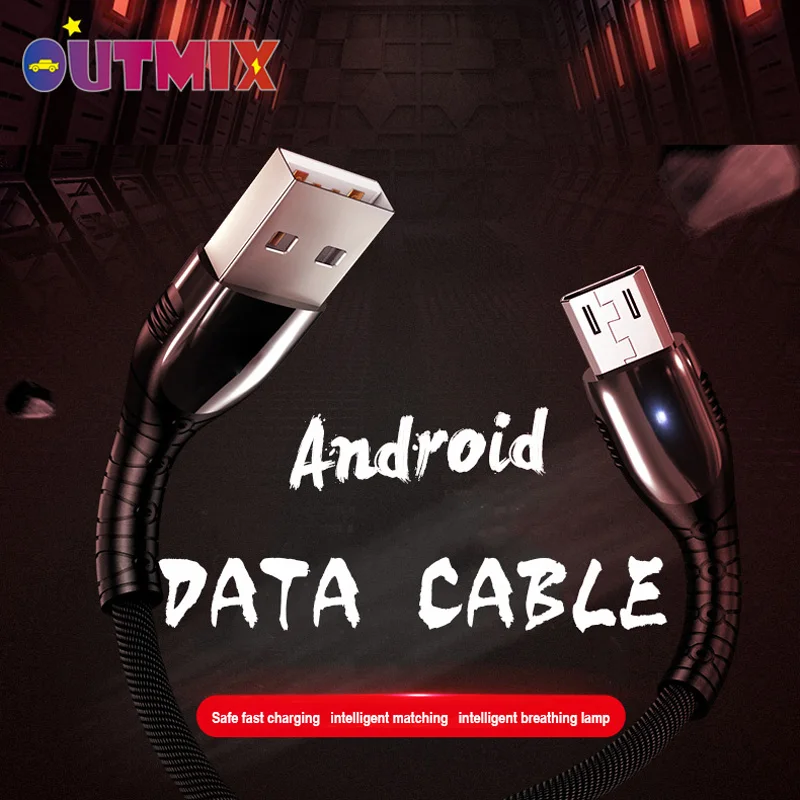 

OUTMIX Micro USB Cable 3A Fast Charging USB Data Cable Cord for Samsung Xiaomi Redmi Note 4 5 Android Microusb Fast Charge