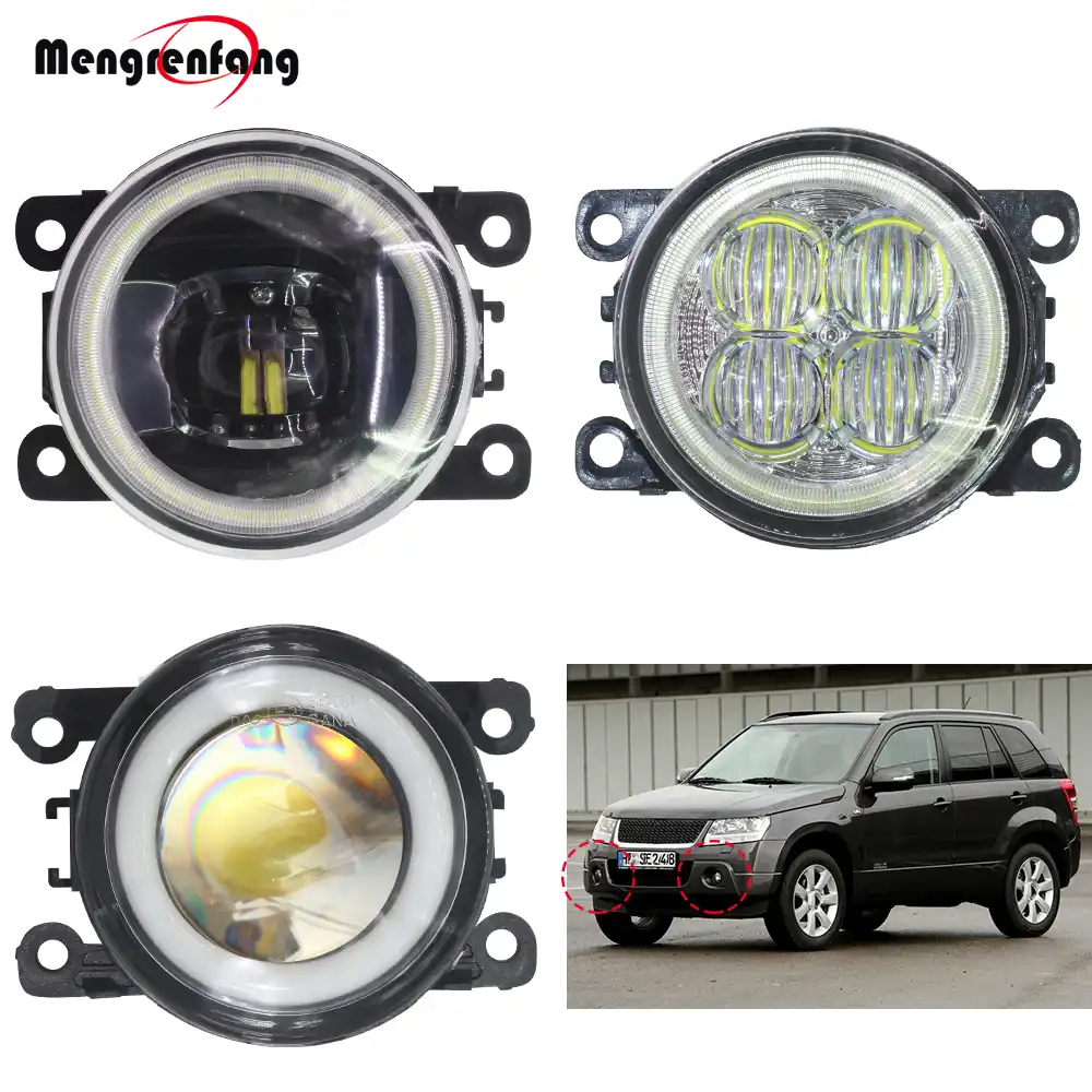 2個車のフロントフォグランプledハローリング天使アイデイタイムランニングライトdrl用12 05 15スズキグランドエスクード2 Ii Jt カーライトの組み立て Aliexpress