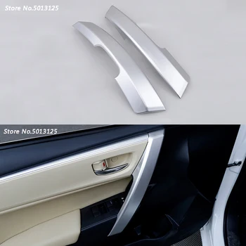 

ABS Chrome Matte trim inner door armrest decoration cover trim Inner Door Panel Handle Pull Trim For Toyota Corolla 2014-2018