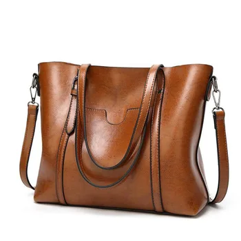 

Women's bags Retro fashion shoulder bags Oil wax leather hand bags Europe wild style crossbody big capacity women bags 11 colors