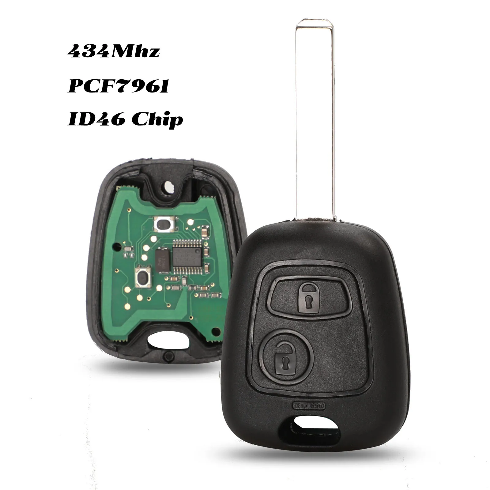 Jingyuqin 2 кнопки 433 Мгц дистанционный Автомобильный ключ для Peugeot 206 207 Citroen C2 C3 с чипом