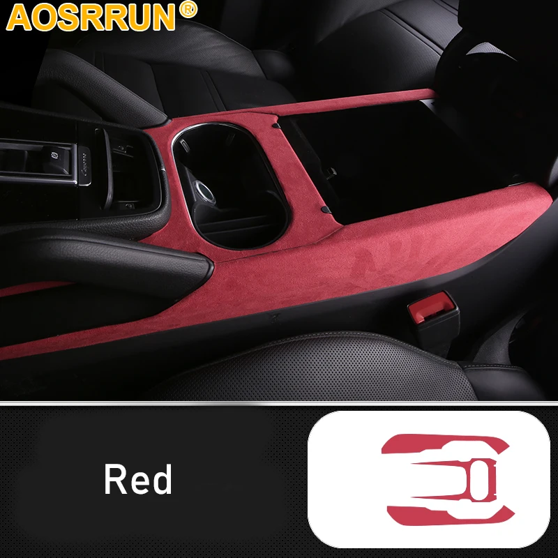 

For Porsche Cayenne 2018 2019 Car Accessories Suede Leather Water Cup Cover