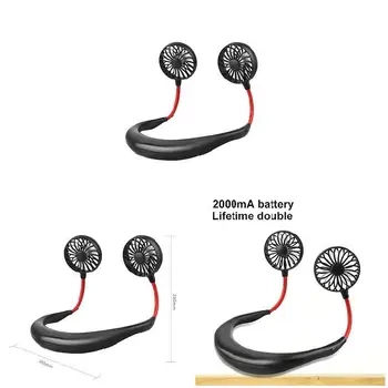 

Neckband Double Fan Mini USB Portable Handsfree Sports Fan for Outdoor TUE88