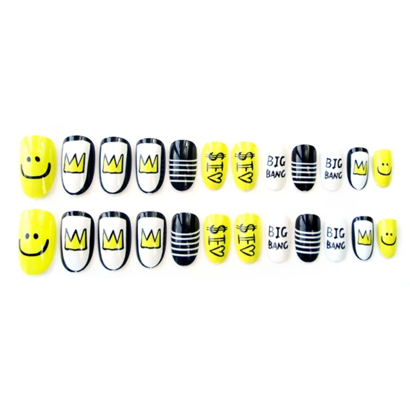 

New 24pcs/Pack Cute Multicolor French False Nails Nail Art Design Nail Tips S12 X7YB