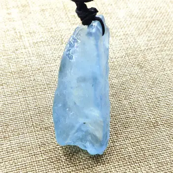 

Natural Aquamarine Pendant 32x26x14mm Crystal For Women Men Love Raw Material Blue Stone 925 Silver Necklace Pendant AAAAA