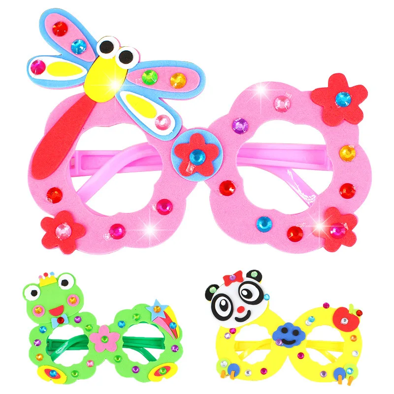 

Montessori Educational Toys for Children Early Learning Preschool Teaching Intelligence DIY Sticker Glasses Frame EVA Materials