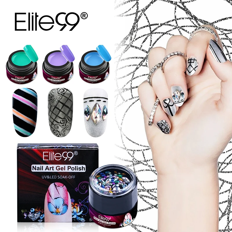 

Elite99 5ml Nail Art Painting Gel Polish Soak Off Liner Painting Gel with Diamond Deco Multi-functional Drawing UV Gel Varnish