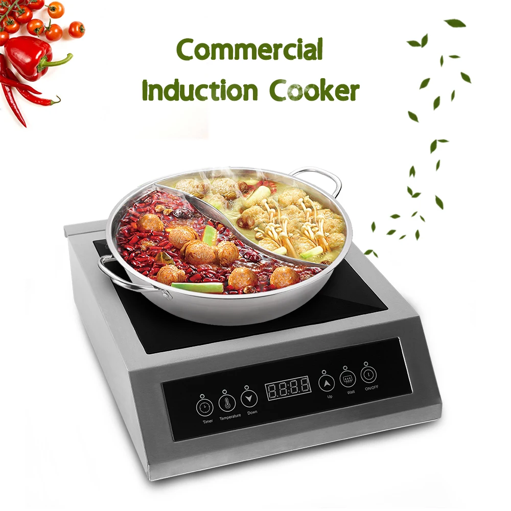 

Commercial Induction Cooker 3500W Heating Tray Machine Adjusting Temperature Time Hoting Cooktop Electromagnetic Stove Furnace