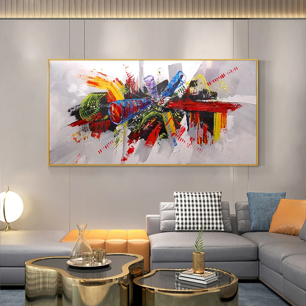 Abstract Colorful Painting 100% Hand Painted Oil Paintings On Canvas Handmade Large Size Modern Wall Art For Hoouse Decoration
