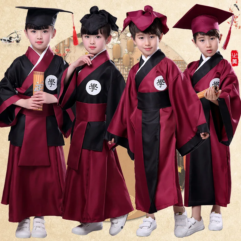 

Children Chinese Culture Chinese Clothing Young STUDENT'S Three Character Classic Disciple Gauge Analects Poetry Reading Choral