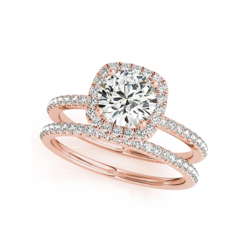 Rose Gold Plated LESF Роскошный 1 карат большой Halo Кольцо Серебро 925 пробы установка высокого качества круглой огранки Sona циркон обручальное свадебное кольцо - Цвет основного камня: Rose Gold Plated
