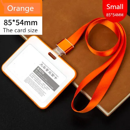 Orange-horizontal PP ID держатель карточек бизнес безопасности Чехол для пропуска на веревке держатель с шнурком офисные компании поставки держатель карты работы - Цвет: Orange-horizontal