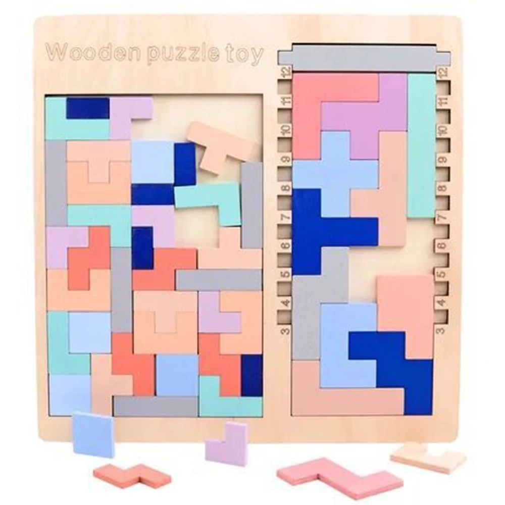 Детская деревянная обучающая игра головоломки волшебный Tangram детская